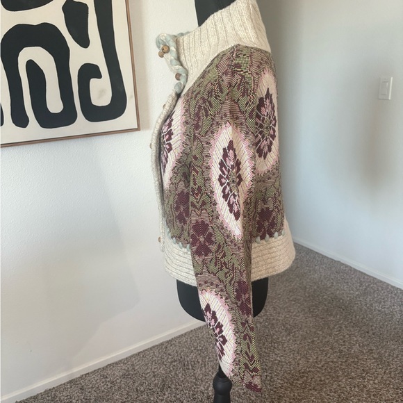 Anthropologie Sleeping On Snow Multicolor Cowl Neck Sweater - Picture 2 of 6